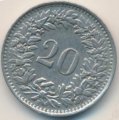 Швейцария 20 раппенов 1945 год