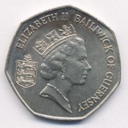 Гернси 50 пенсов 1985 год