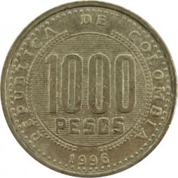 Колумбия 1000 песо 1996 год