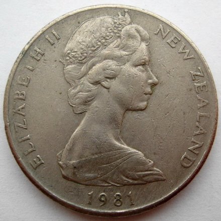 Новая Зеландия 20 центов 1981 год - Киви
