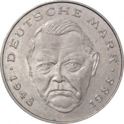 ФРГ 2 марки 1992 год (G) - Людвиг Эрхард, 40 лет Федеративной Республике (1948-1988)