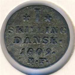 Дания 1 скиллинг 1809 год