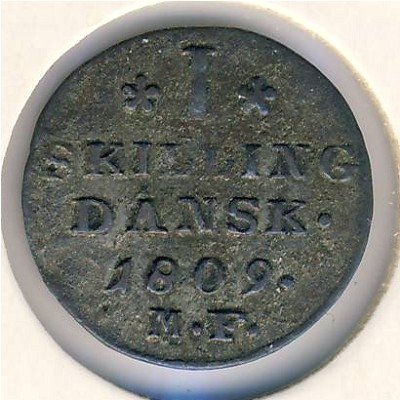 Дания 1 скиллинг 1809 год