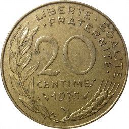 Франция 20 сантимов 1975 год