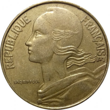 Франция 20 сантимов 1975 год