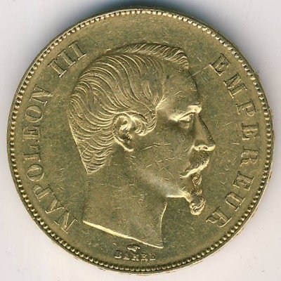 Франция 50 франков 1856 год