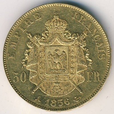 Франция 50 франков 1856 год