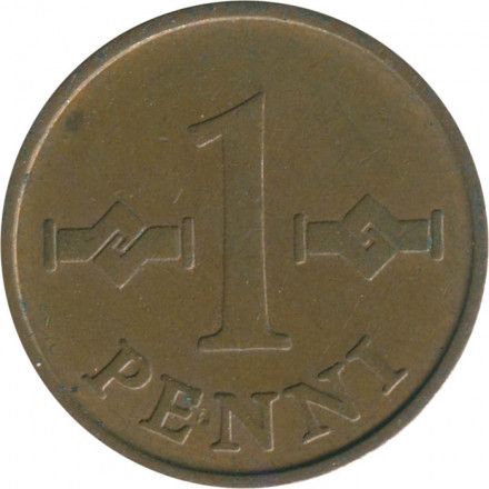 Финляндия 1 пенни 1963 год - Крест святого Иоанна