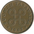 Финляндия 1 пенни 1963 год - Крест святого Иоанна