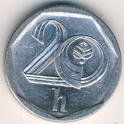Чехия 20 гелеров 1999 год