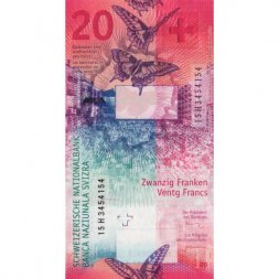 Швейцария 20 франков 2015 (2017) год  - UNC
