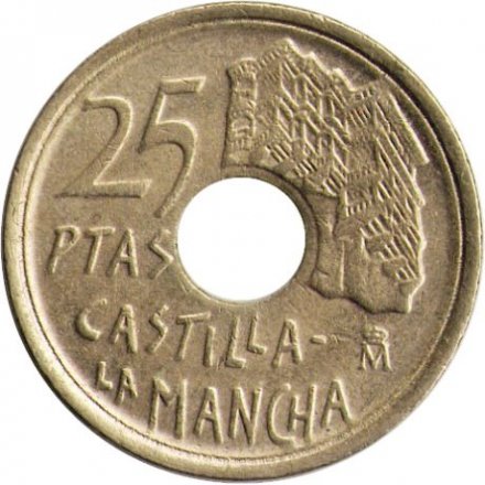 Испания 25 песет 1996 год - Кастилия - Ла-Манча. Дон Кихот