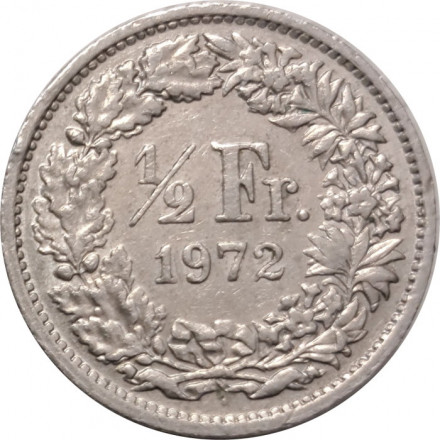 Швейцария 1/2 франка 1972 год