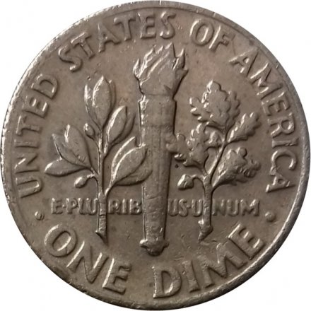 США 1 дайм (10 центов) 1978 год - Франклин Рузвельт (без отметки МД)