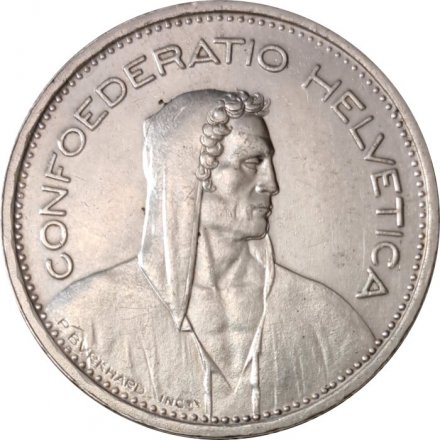 Швейцария 5 франков 1954 год