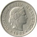Швейцария 5 раппенов 1953 год