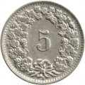 Швейцария 5 раппенов 1953 год