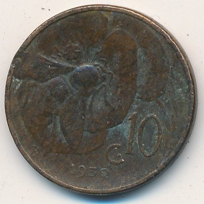 Италия 10 чентезимо 1930 год