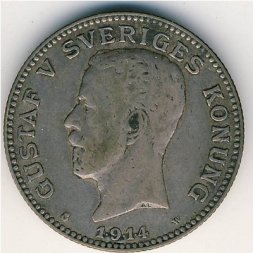 Швеция 1 крона 1914 год