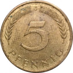 ФРГ 5 пфеннигов 1980 год (G)