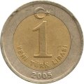 Турция 1 новая лира 2005 год