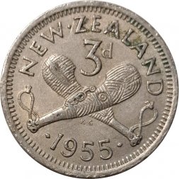Новая Зеландия 3 пенса 1955 год