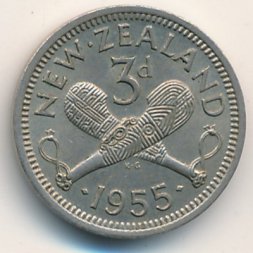 Новая Зеландия 3 пенса 1955 год