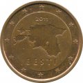 Эстония 2 евроцента 2011 год - Контурная карта Эстонии