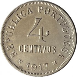 Португалия 4 сентаво 1917 год
