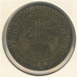 Монако 2 франка 1924 год