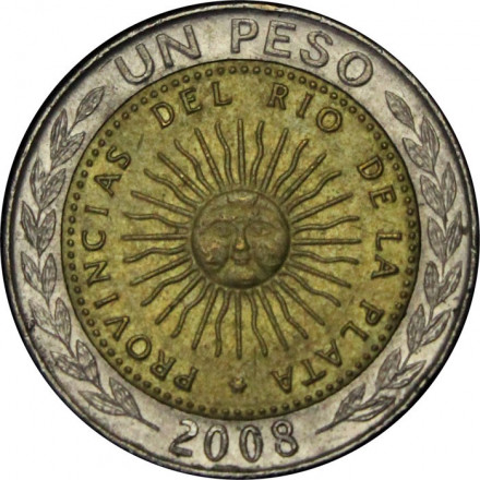 Аргентина 1 песо 2008 год - Солнце