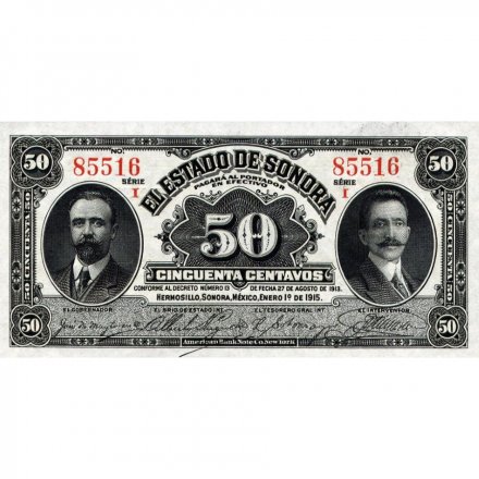 Мексика 50 сентаво 1915 год - UNC