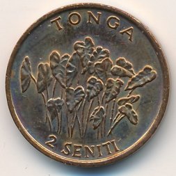 Тонга 2 сенити 1990 год
