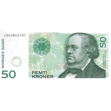 Норвегия 50 крон 2015 год - Сказочник Петер Кристен Асбьёрнсен UNC