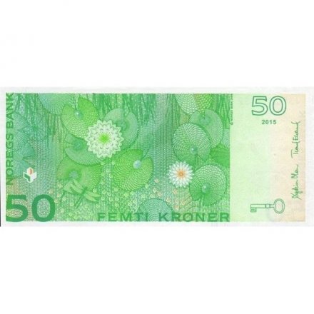 Норвегия 50 крон 2015 год - Сказочник Петер Кристен Асбьёрнсен UNC
