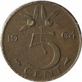 Нидерланды 5 центов 1964 год