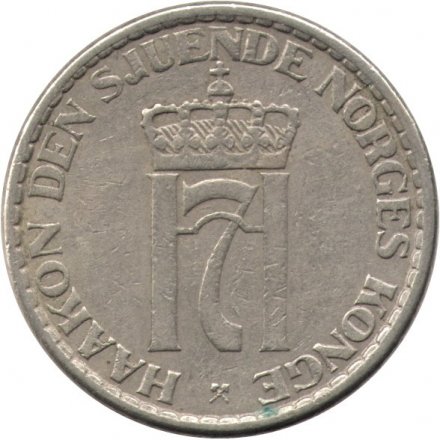 Норвегия 1 крона 1956 год - Король Хокон VII