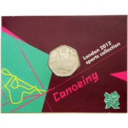 Великобритания 50 пенсов 2011 год - Гребля на байдарках и каноэ (в блистере)
