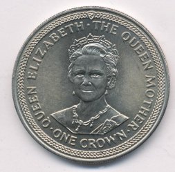 Остров Мэн 1 крона 1985 год - Королева-мать