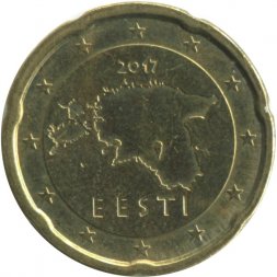 Эстония 20 евроцентов 2017 год