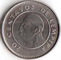 Монета Гондурас 20 сентаво 2007 год