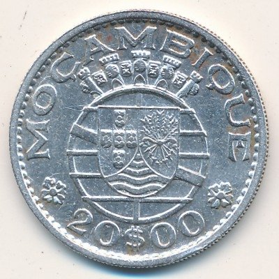 Мозамбик 20 эскудо 1960 год