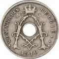 Бельгия 5 сантимов 1910 год BELGIE