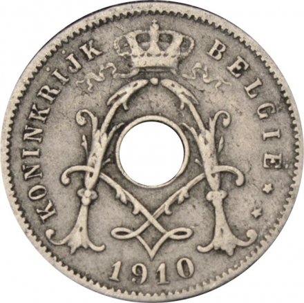 Бельгия 5 сантимов 1910 год BELGIE