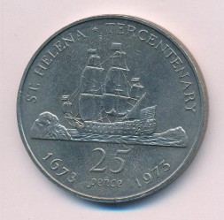 Остров Святой Елены 25 пенсов 1973 год