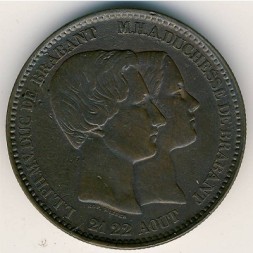 Бельгия 10 сентим 1853 год