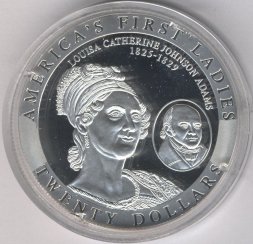 Либерия 20 долларов 2003 год - Луиза Адамс