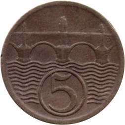 Чехословакия 5 геллеров 1923 год