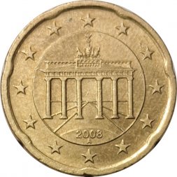 Германия 20 евроцентов 2008 год (A)
