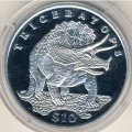 Сьерра-Леоне 10 долларов 2006 год - Динозавры. Трицератопс